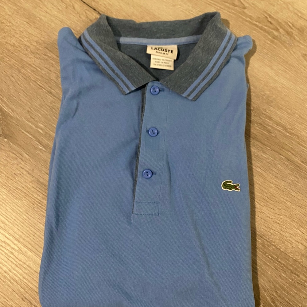 Lacoste Polo (Striped Collar)